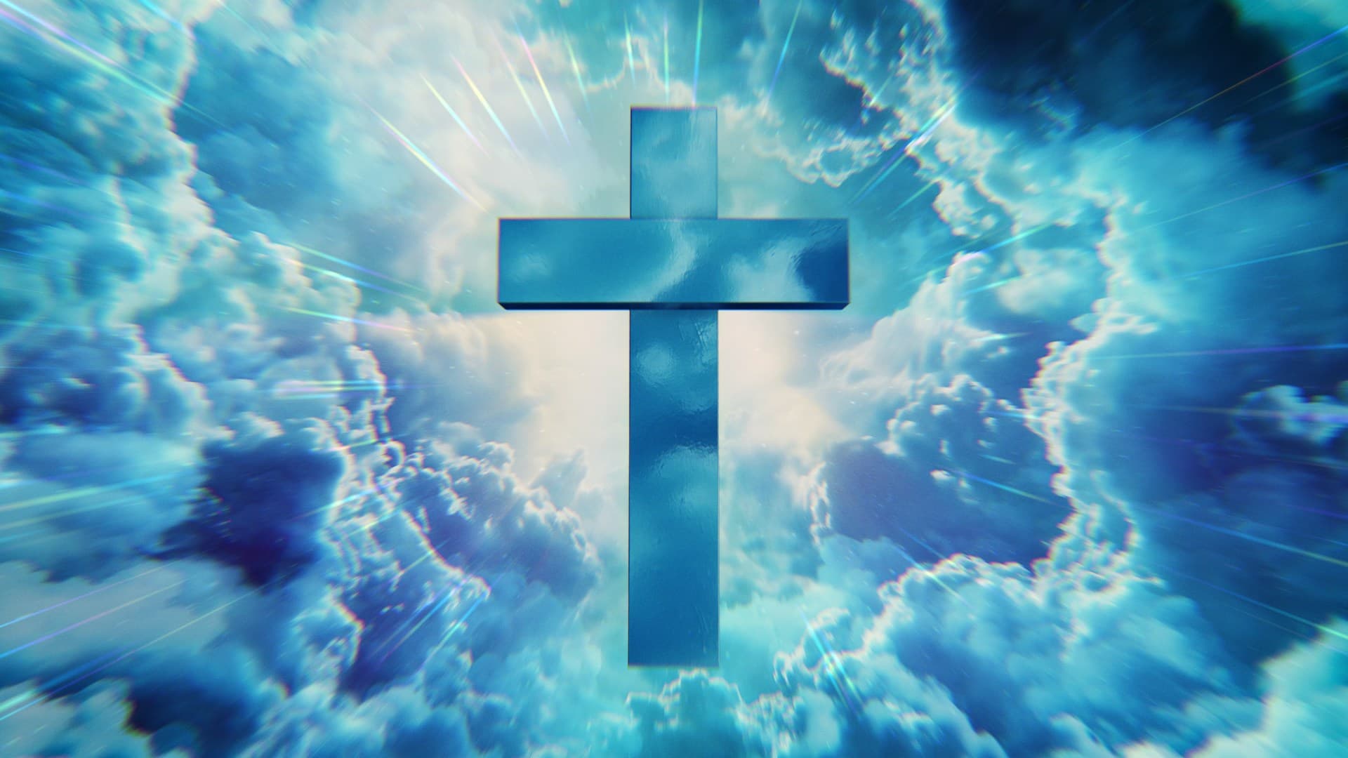 Blue Easter Wallpaper with cross 